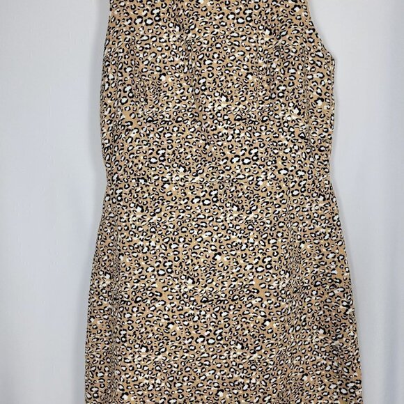 J. Crew Women's Basketweave Animal Print Sheath Dress Fully Lined Size 2 - Picture 4 of 13